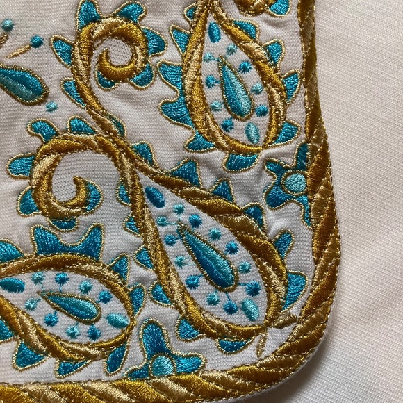 Glamorous Bob Mackie Tunic l Cream / Off White l Turquoise l Gold l Wearable Art - Picture 11 of 13